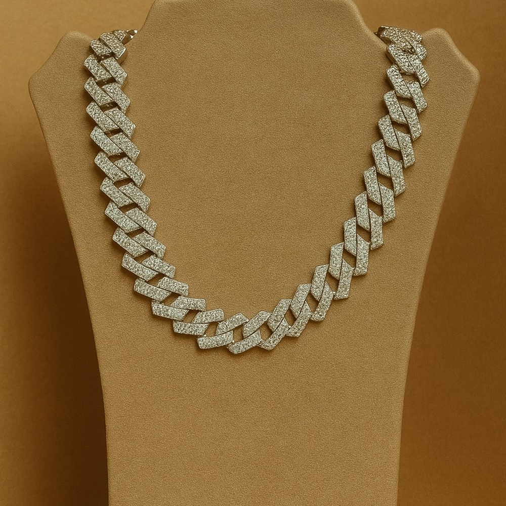15 inch Iced Hip Hop Miami Cuban Link Chain for Men and Women